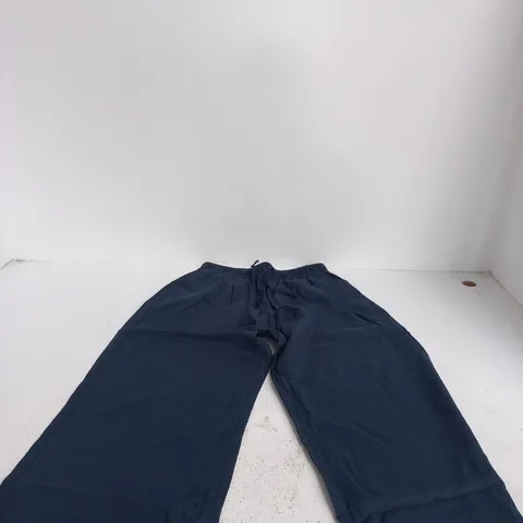 BERSHKA NAVY BLUE DRAWSTRING TROUSERS – UK SMALL
