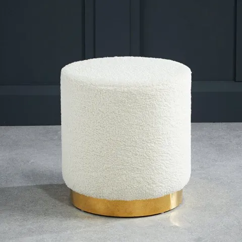 BOXED MONTGOMERYVILLE 41CM WIDE ROUND SOLID COLOUR POUFFE