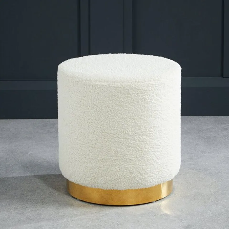 BOXED MONTGOMERYVILLE 41CM WIDE ROUND SOLID COLOUR POUFFE