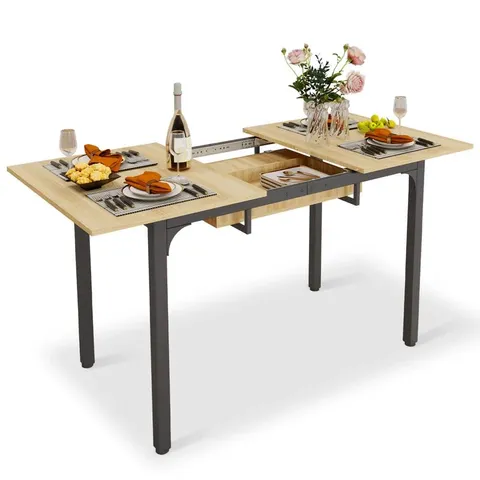 BOXED EXTENDABLE ANTKE WITH 110-150CM TABLETOP, KITCHEN WOOD DESK
