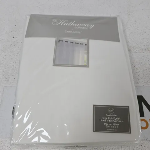 EYELET LINED VOILE CURTAINS – ONE PAIR (HATHAWAY COLLECTION