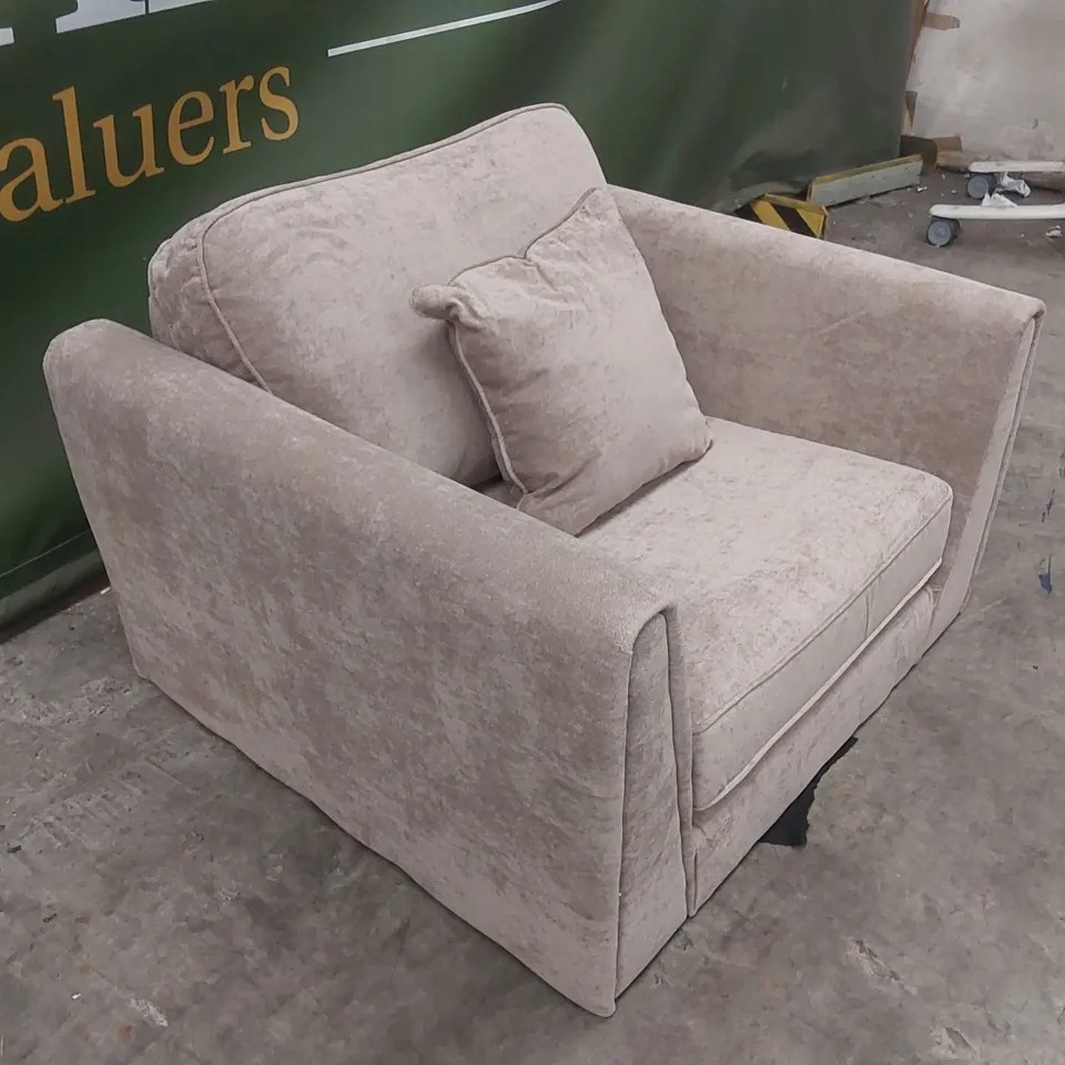 DESIGNER FABRIC UPHOLSTERED ARMCHAIR 