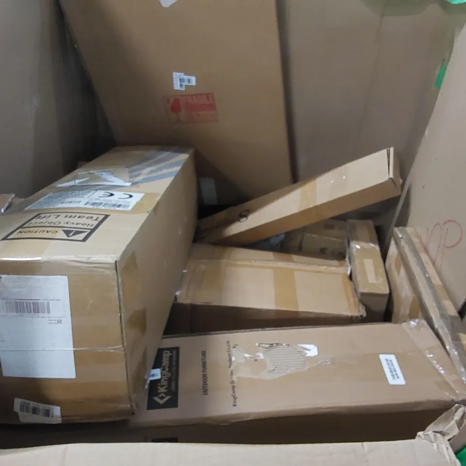 PALLET OF ASSORTED CONSUMER PRODUCTS TO INCLUDE: SMART CAT LITTER BOX, RETRACTABLE SAFETY GATE, PLAYPEN, PORTABLE CLOTHES DRYER ECT