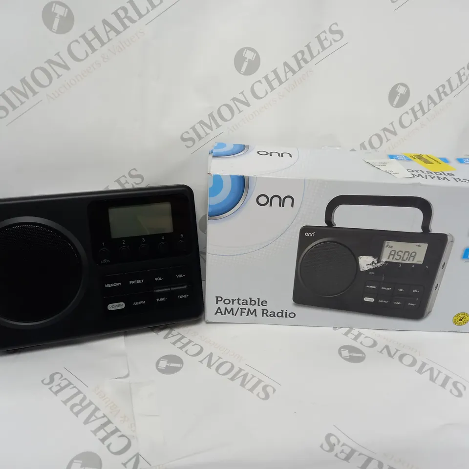 BOXED ONN PORTABLE AM/FM RADIO