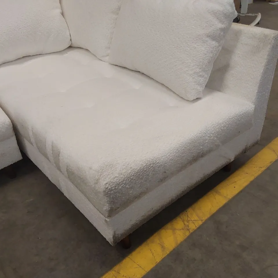 RUNE FABRIC CORNER SOFA - CREAM RRP £1099