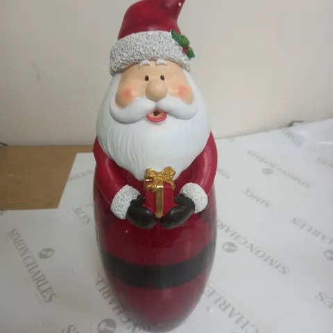 FESTIVE PRE-LIT LARGE GLASS CHRISTMAS CHARACTER - SANTA