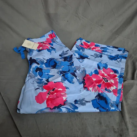 CYBERJAMMIES LYLA BLUE FLORAL PRINT WIDE-LEG PYJAMA BOTTOMS β UK 18