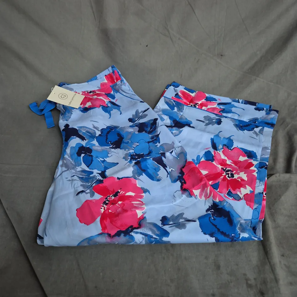 CYBERJAMMIES LYLA BLUE FLORAL PRINT WIDE-LEG PYJAMA BOTTOMS – UK 18