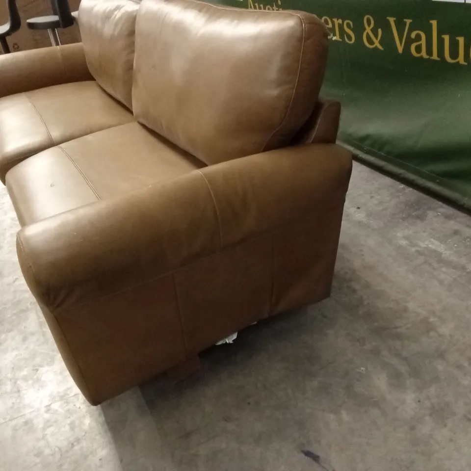 BAILEY 4 SEATER LEATHER SOFA - TAN RRP £849