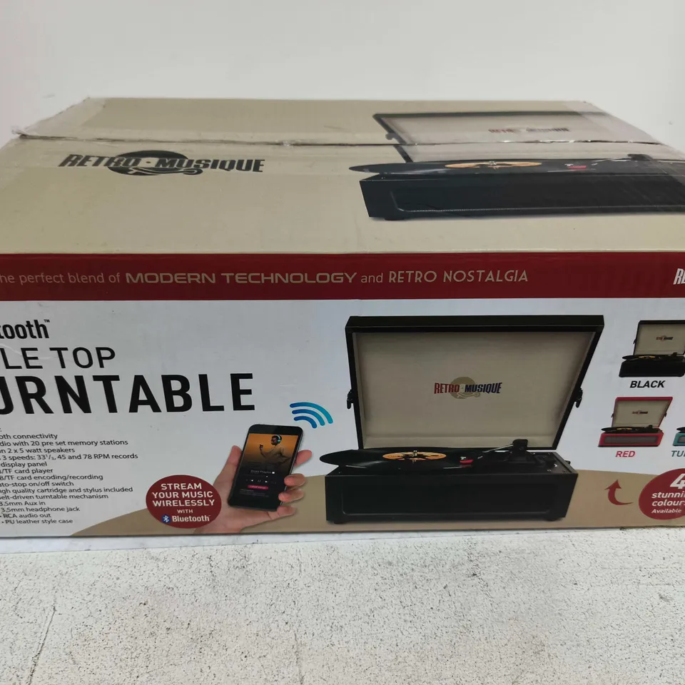 RETRO MUSIQUE BLUETOOTH TABLE TOP TURNTABLE