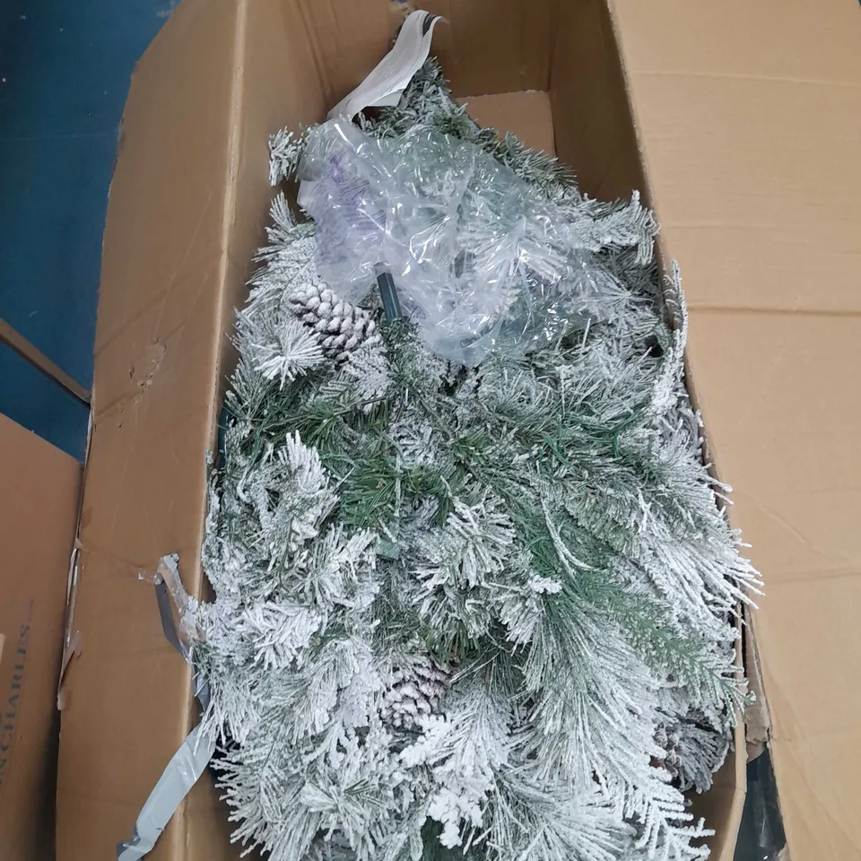 7FT DENVER FLOCKED PRE LIT TREE - COLLECTION ONLY RRP £199.99