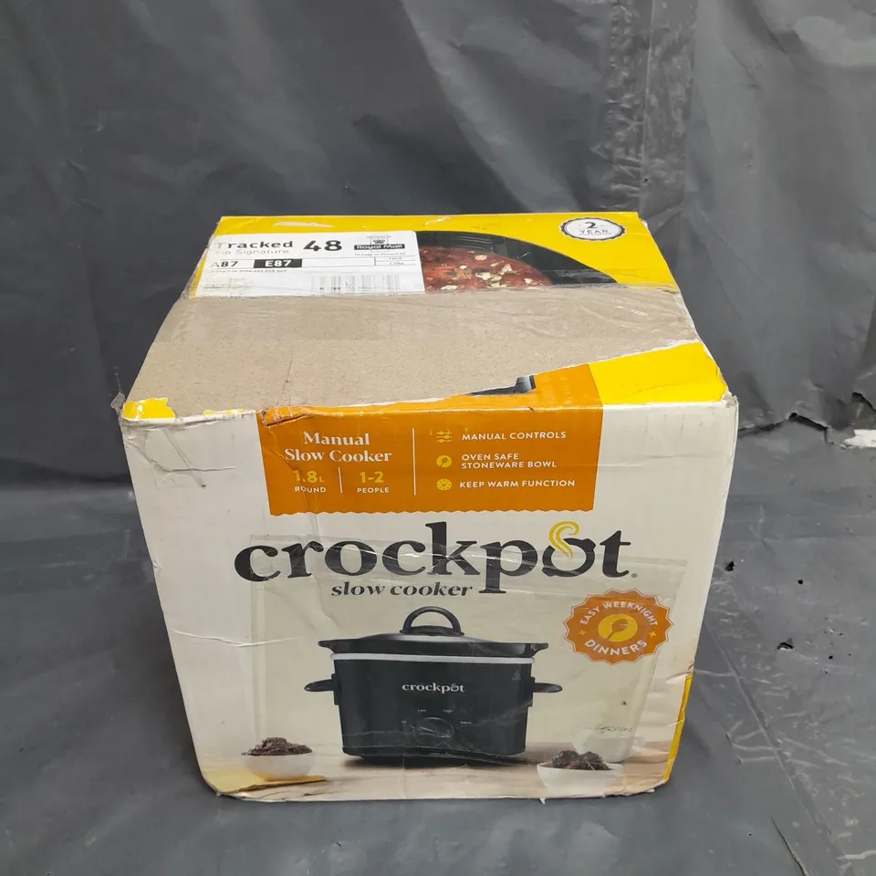 BOXED CROCKPOT 1.8L BLACK MANUAL SLOW COOKER