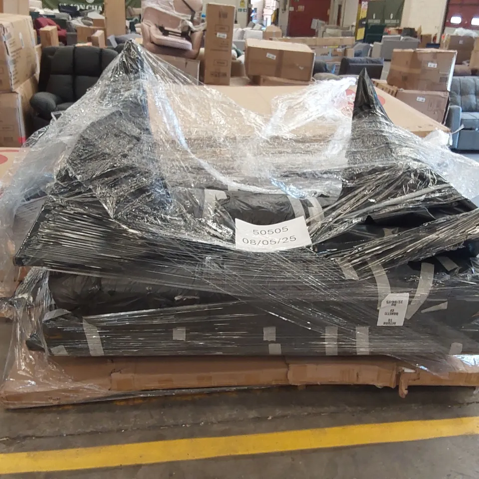 PALLET OF ASSORTED INCOMPLETE DESIGNER FURNITURE PARTS AND PIECES 