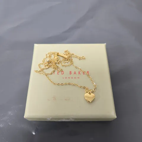 TED BAKER LONDON HEART PENDANT NECKLACE – GOLD-TONE