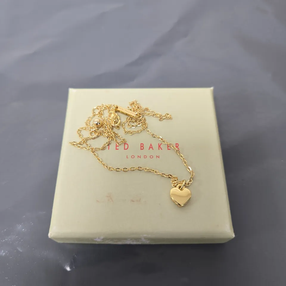 TED BAKER LONDON HEART PENDANT NECKLACE – GOLD-TONE
