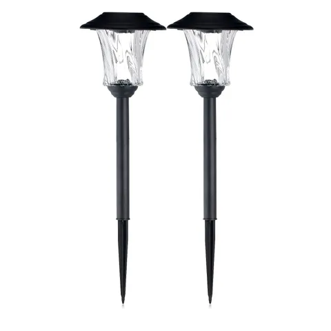 GARDEN REFLECTIONS SET OF 2 MOTION COLOUR CHANGING LARGE GLASS POST LIGHTS
