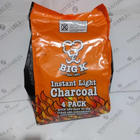 PACK OF 4 BIG K INSTANT LIGHT TREATED CHARCOAL BAGS