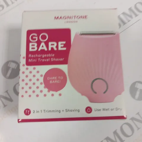 BOXED MAGNITONE LONDON GO BARE RECHARGEABLE MINI TRAVEL SHAVER