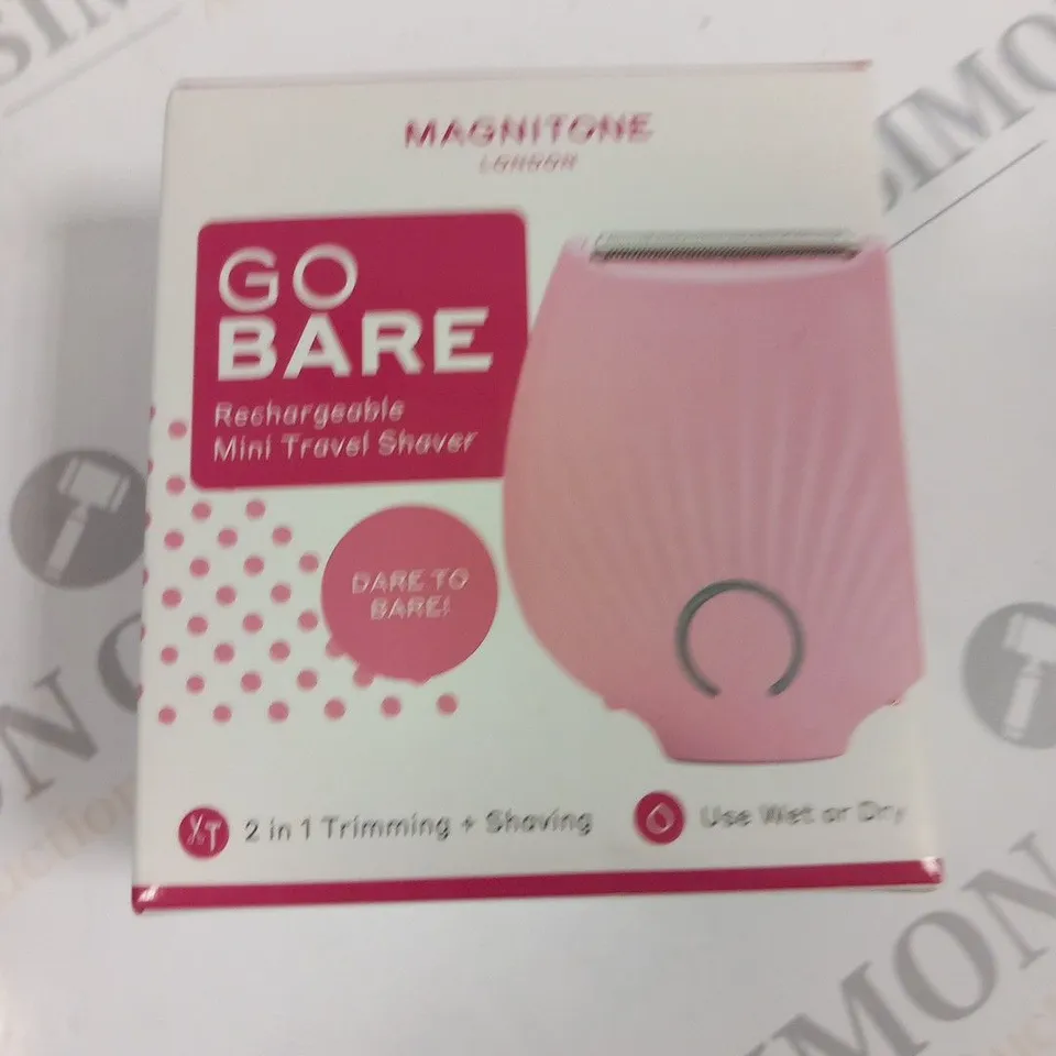 BOXED MAGNITONE LONDON GO BARE RECHARGEABLE MINI TRAVEL SHAVER