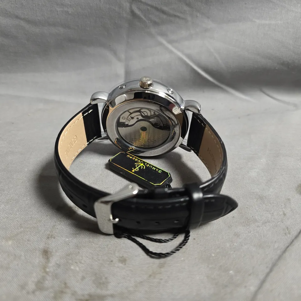 BOXED SAMUEL JOESPH AUTOMATIC LIMITED EDITION SILVER WATCH