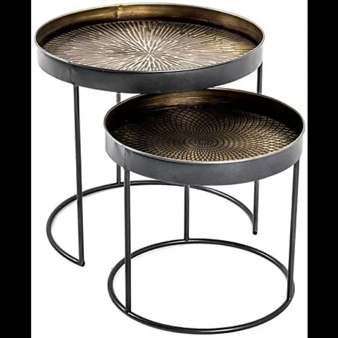 BOXED SET OF 2 "AUTHENTIC" SIDE TABLES, 51cm, BLACK