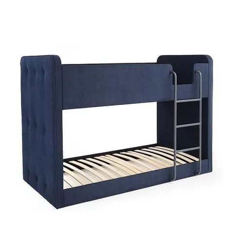 BOXED CHARLIE FABRIC BUNK BED - DEEP BLUE (4 BOXES)