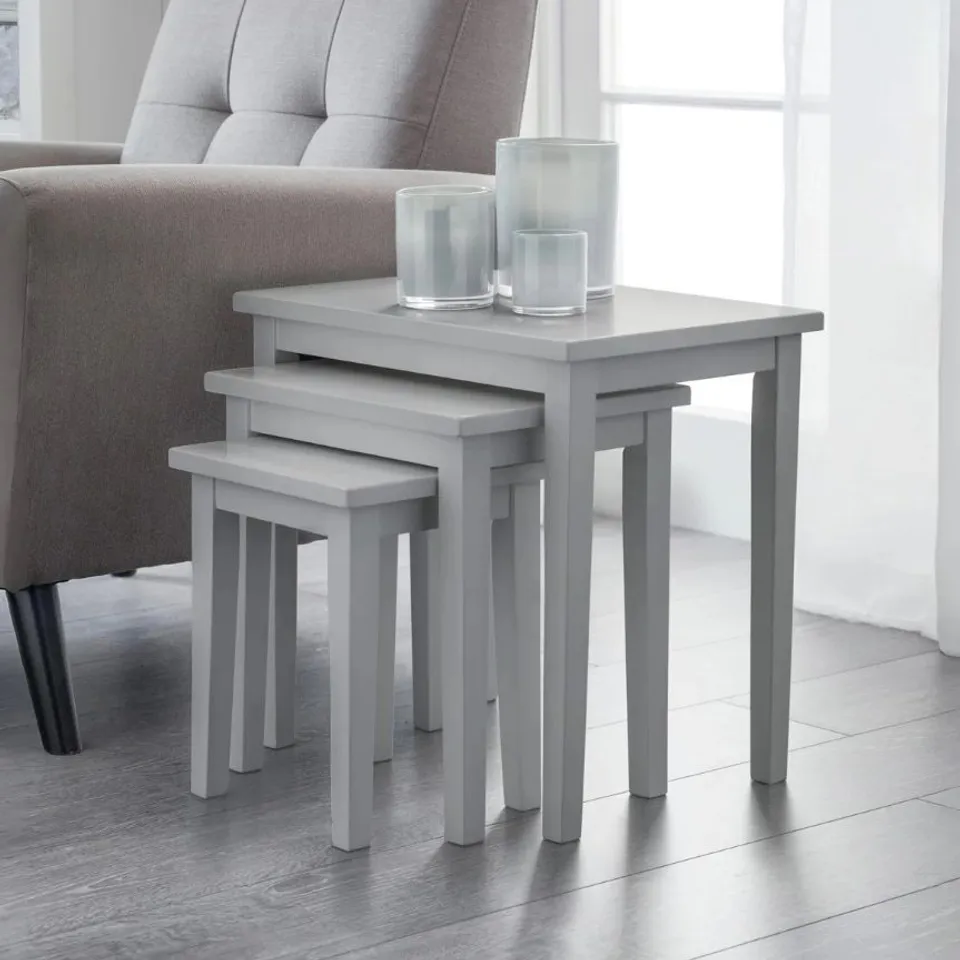 BOXED ELVINA 3 PIECE NEST OF TABLES - GREY