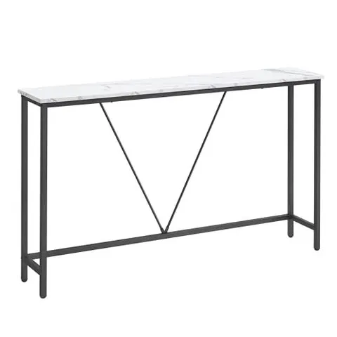 BOXED VASAGLE CONSOLE TABLE FOR HALLWAY - MARBLE WHITE AND INK BLACK