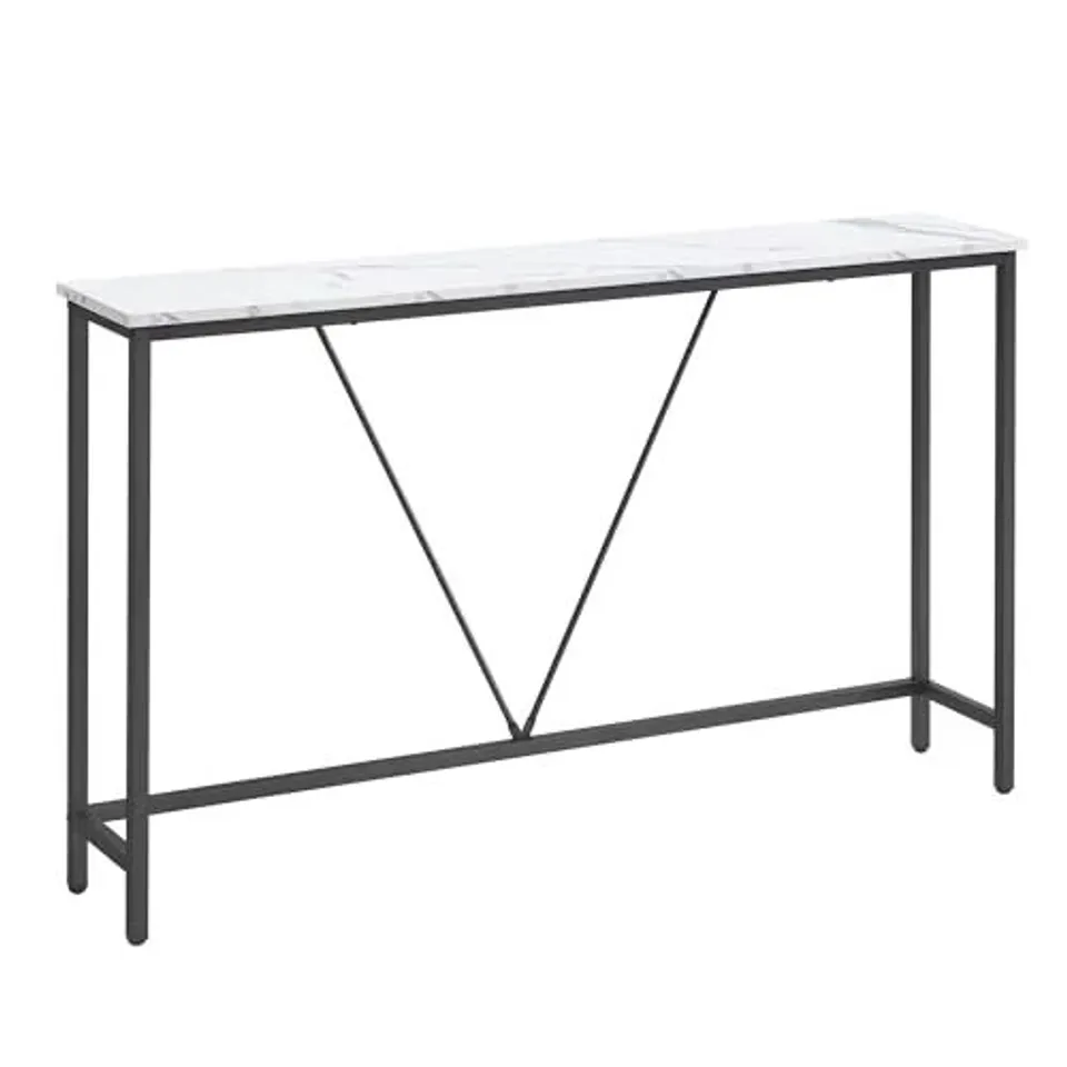 BOXED VASAGLE CONSOLE TABLE FOR HALLWAY - MARBLE WHITE AND INK BLACK