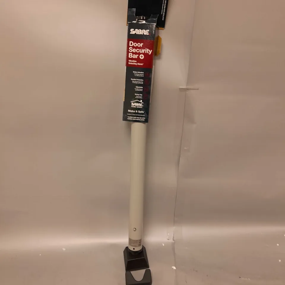 BOXED SABRE DOOR SECURITY BAR WITH ALARM