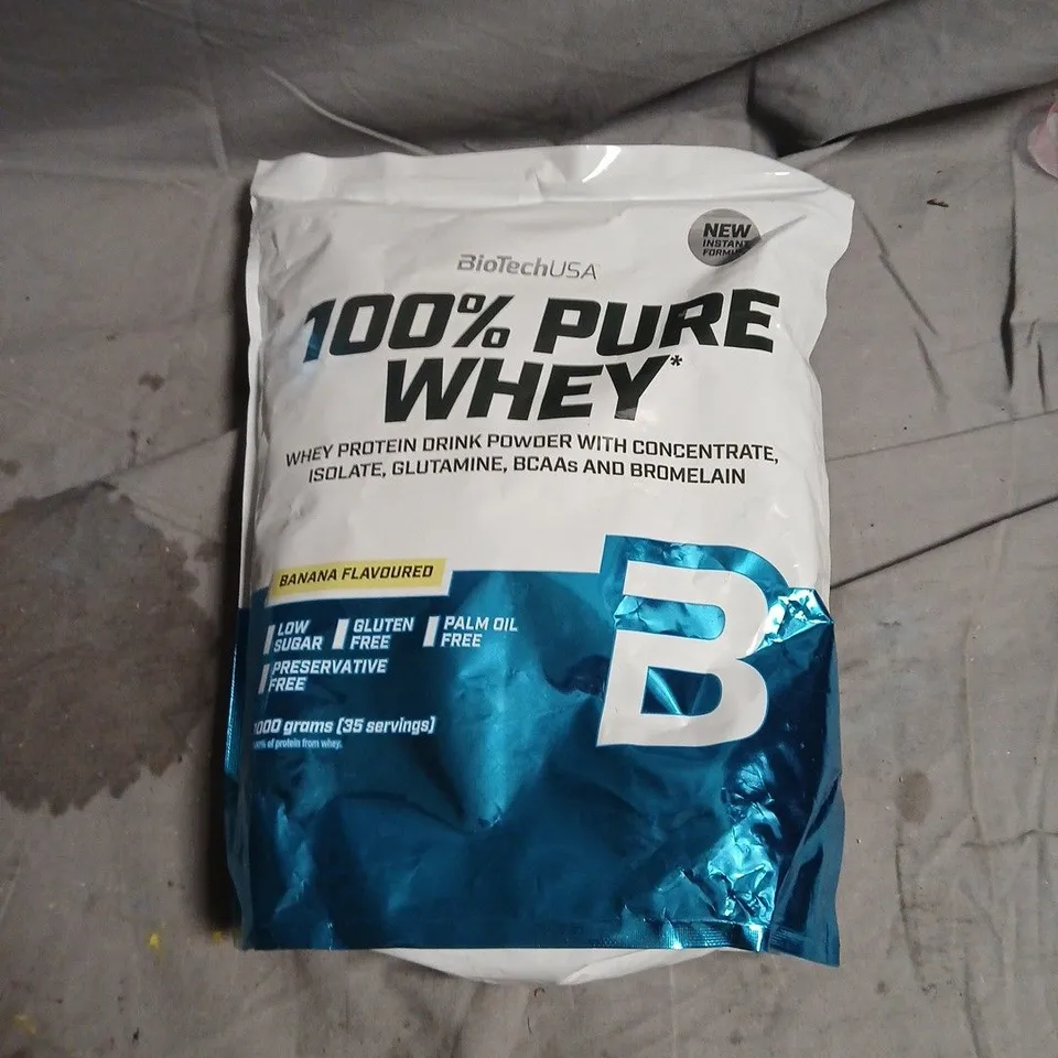 BIOTECHUSA 100% PURE WHEY PROTEIN POWDER – BANANA FLAVOUR, 1 KG