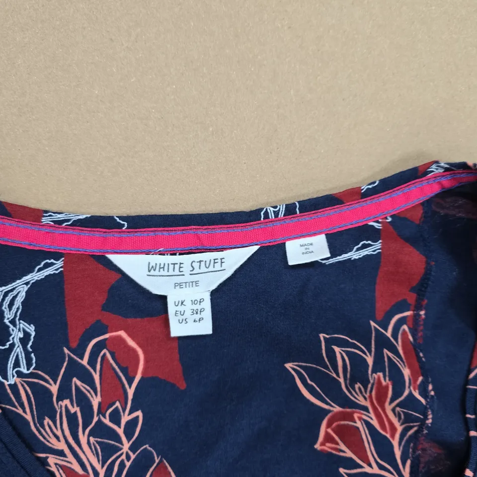 WHITE STUFF PETITE NAVY FLORAL DRESS – UK 10P