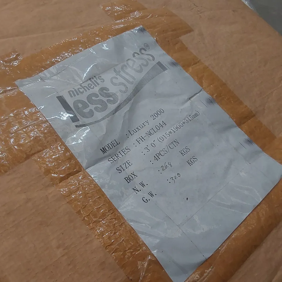 QUALITY BAGGED NICHELI LUXURY 2000 3' SINGLE MATTRESS 