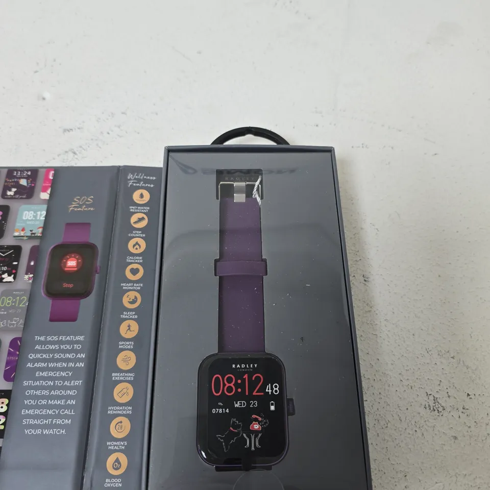 RADLEY LONDON CALLING SMARTWATCH – PURPLE STRAP, BOXED