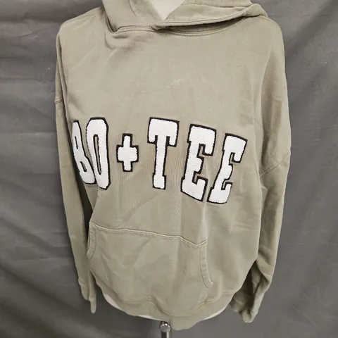 BO+TEE TEXT HOODIE IN LIGHT GREEN SIZE M