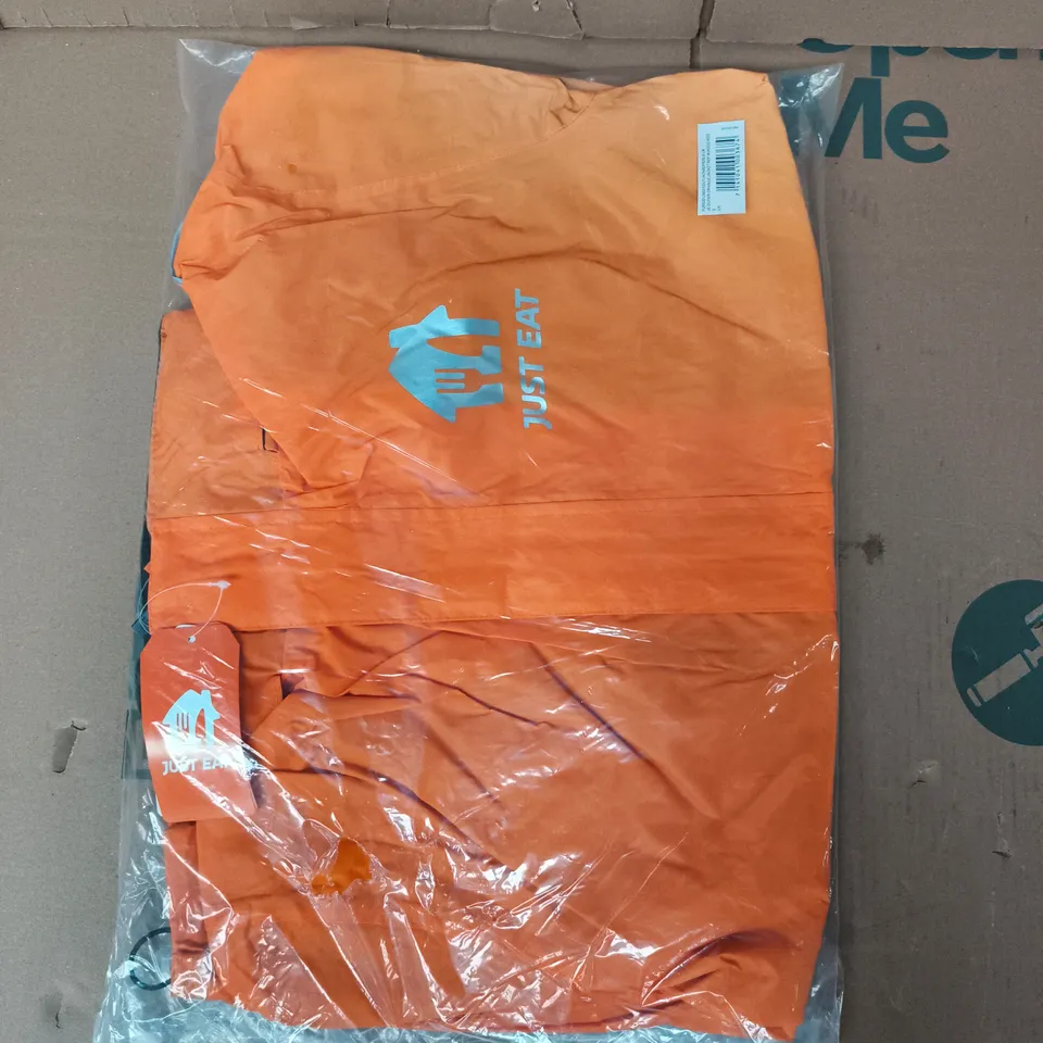 BAGGED JUST EAT OUTER ORANGE JACKET SIZE SMALL
