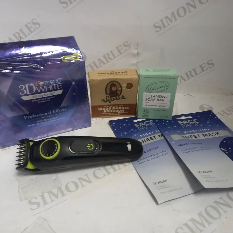 LOT OF APPROXIMATELY 20 ASSORTED HEALTH & BEAUTY ITEMS, TO INCLUDE FACE MASKS, HAIR TRIMMER, CREST STRIPS, ETC