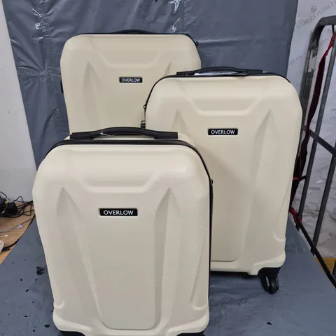 OVERLOW 3PCE SUITCASE SET IN CREAM - COLLECTION ONLY