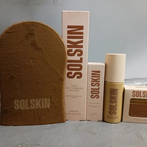 SOLSKIN 2025 KICKSTART BUNDLE TANNING MOUSSE + SERUM + BRUSH + TANNING DROPS + MITT