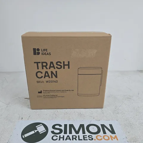 LIFE IDEAS TRASH CAN WHITE/BLACK BOXED