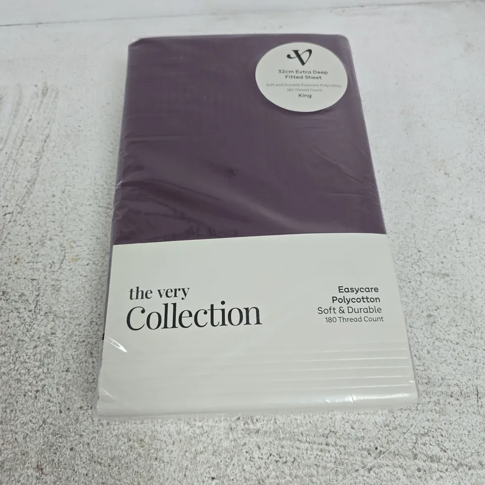 32CM EXTRA DEEP FITTED SHEET IN BLACKCURRANT - KING