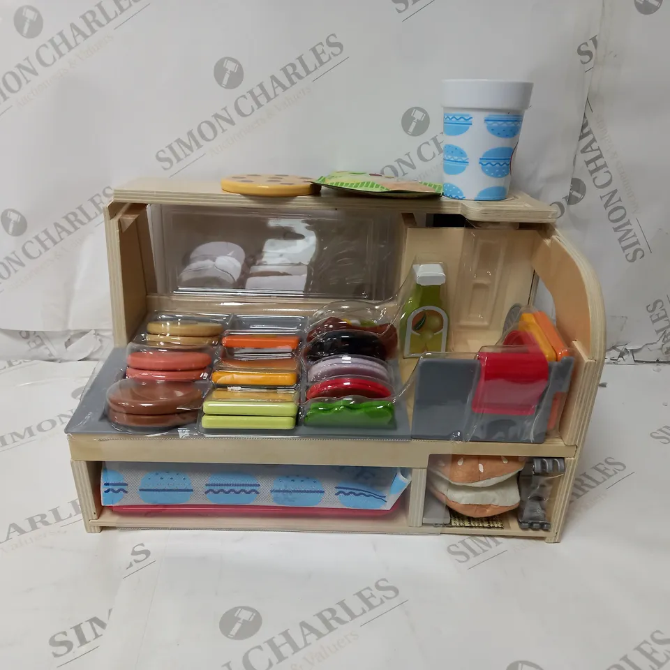 BOXED MELISSA & DOUG WOODEN SLICE & STACK SANDWICH COUNTER RRP £39.99