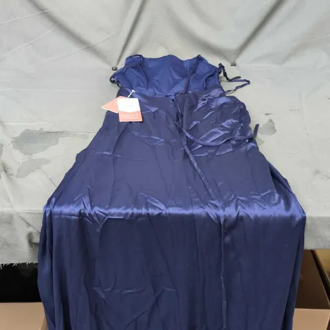 STACEES WEDDING DRESS – NAVY SATIN, UK6 (EU34)