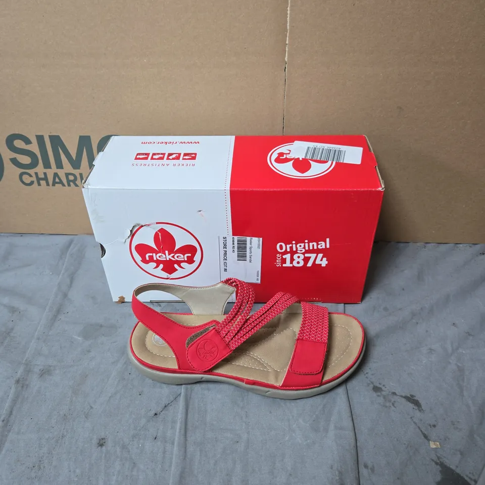 RIEKER RED STRAPPY SANDALS - SIZE EUR38