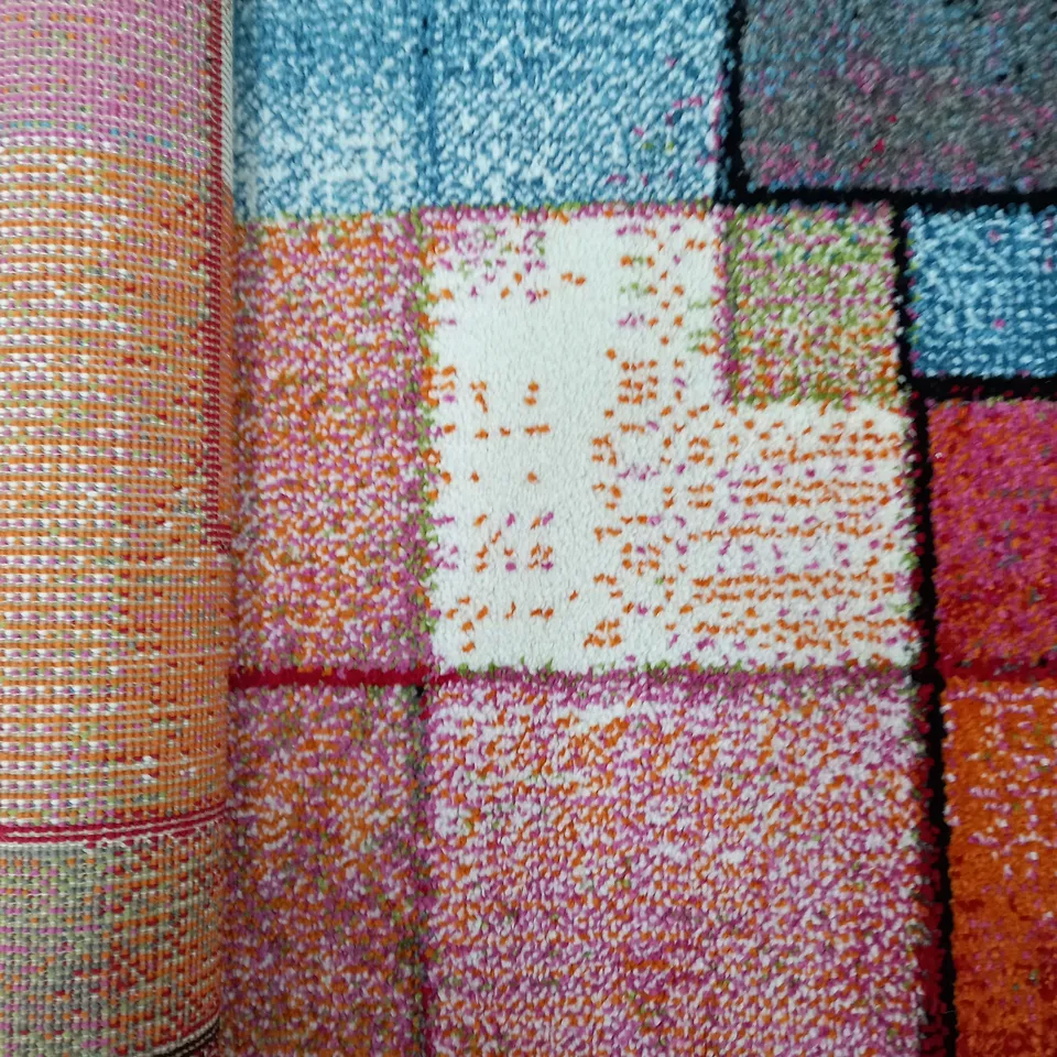 KOBEREC UNIVERSAL LUCY BARDO ALISA MULTI-COLOUR GEOMETRIC RUG 60 X 120CM