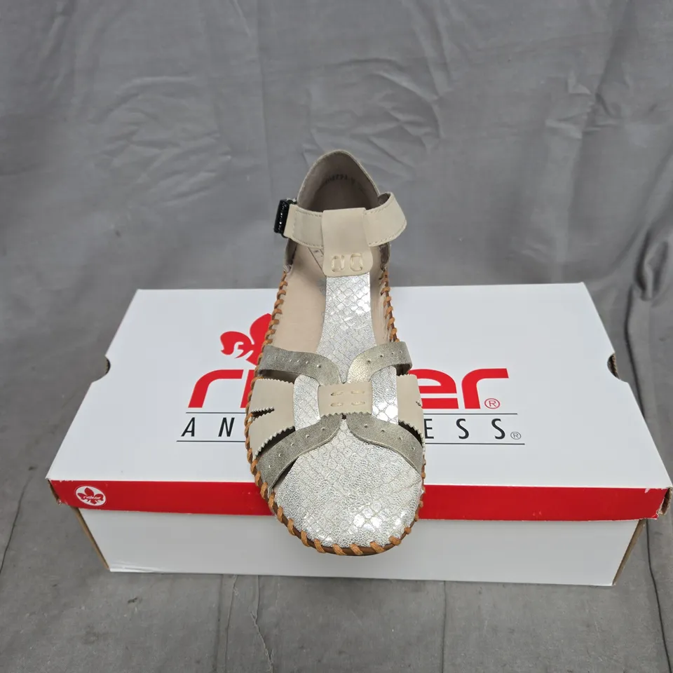 RIEKER BEIGE COMBI SANDALS SIZE 41 BOXED