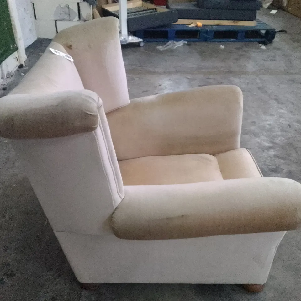 QUALITY DESIGNER ARMCHAIR - BEIGE FABRIC 