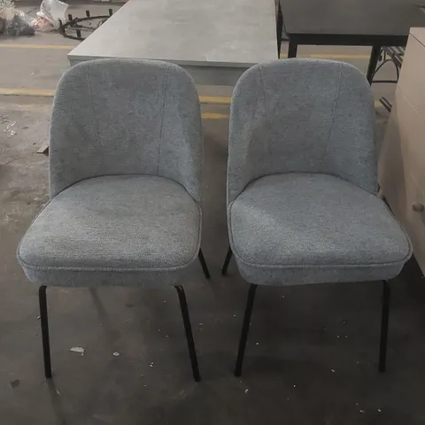 PAIR OF PHILLIPE MODERN FABRIC UPHOLSTERED DINING CHAIRS WITH SPRING
