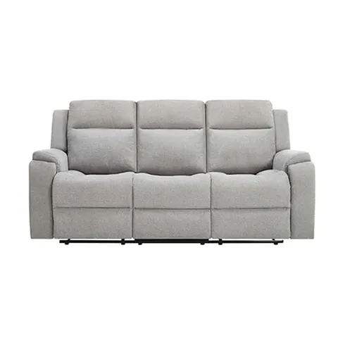 BOXED ORKA 3 SEATER FABRIC MANUAL RECLINER SOFA - GREY (1 BOX)