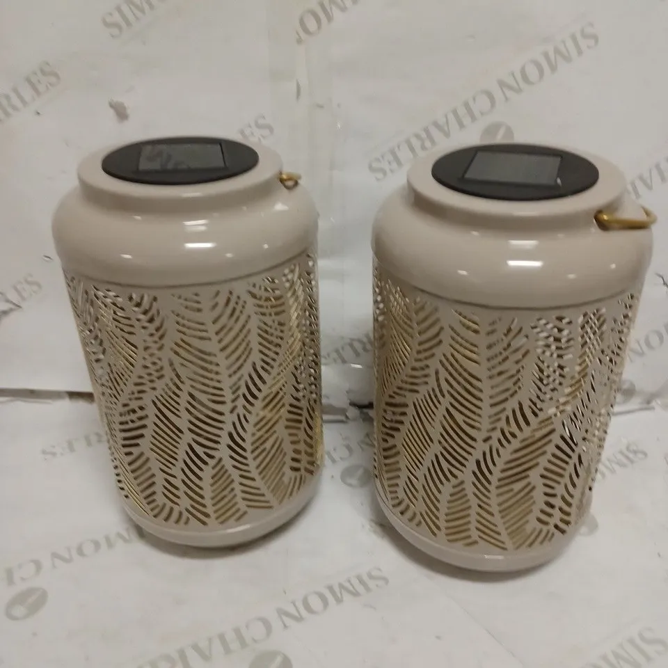 GARDEN REFLECTIONS SET OF 2 PATTERNED SOLAR LANTERNS